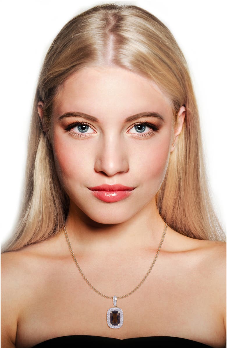 Kahn High Jewelry Smoky Quartz Necklace with Diamonds, Alternate, color, Brown