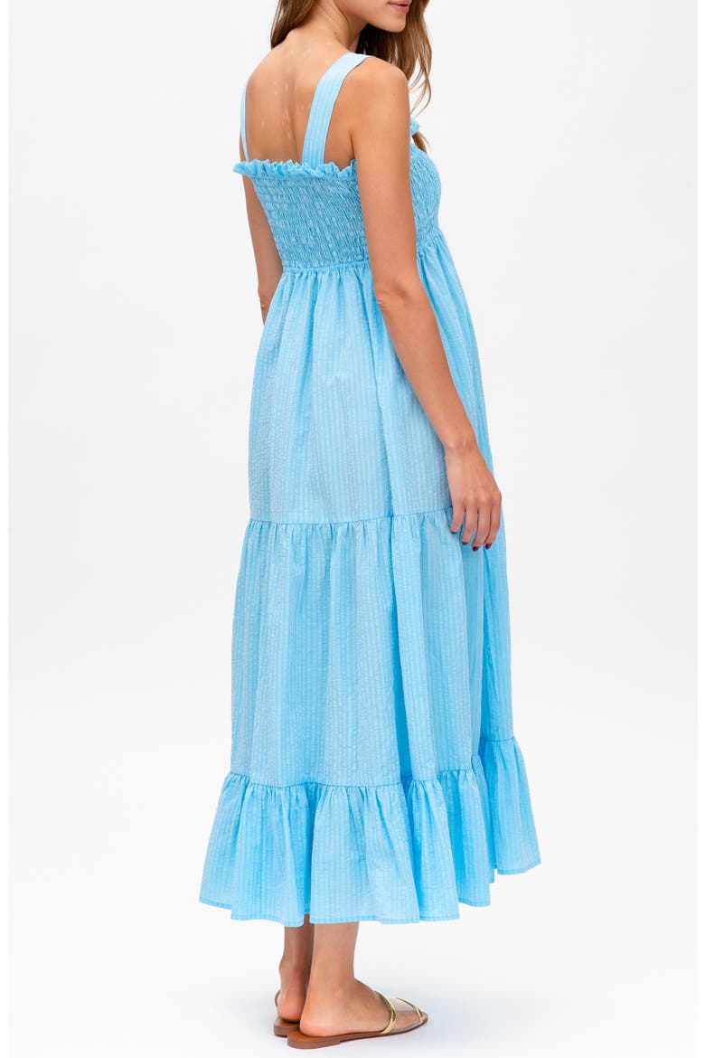 Cotton & Linen Maternity Maxi Dress, Alternate, color, LIGHT/ PASTEL BLUE