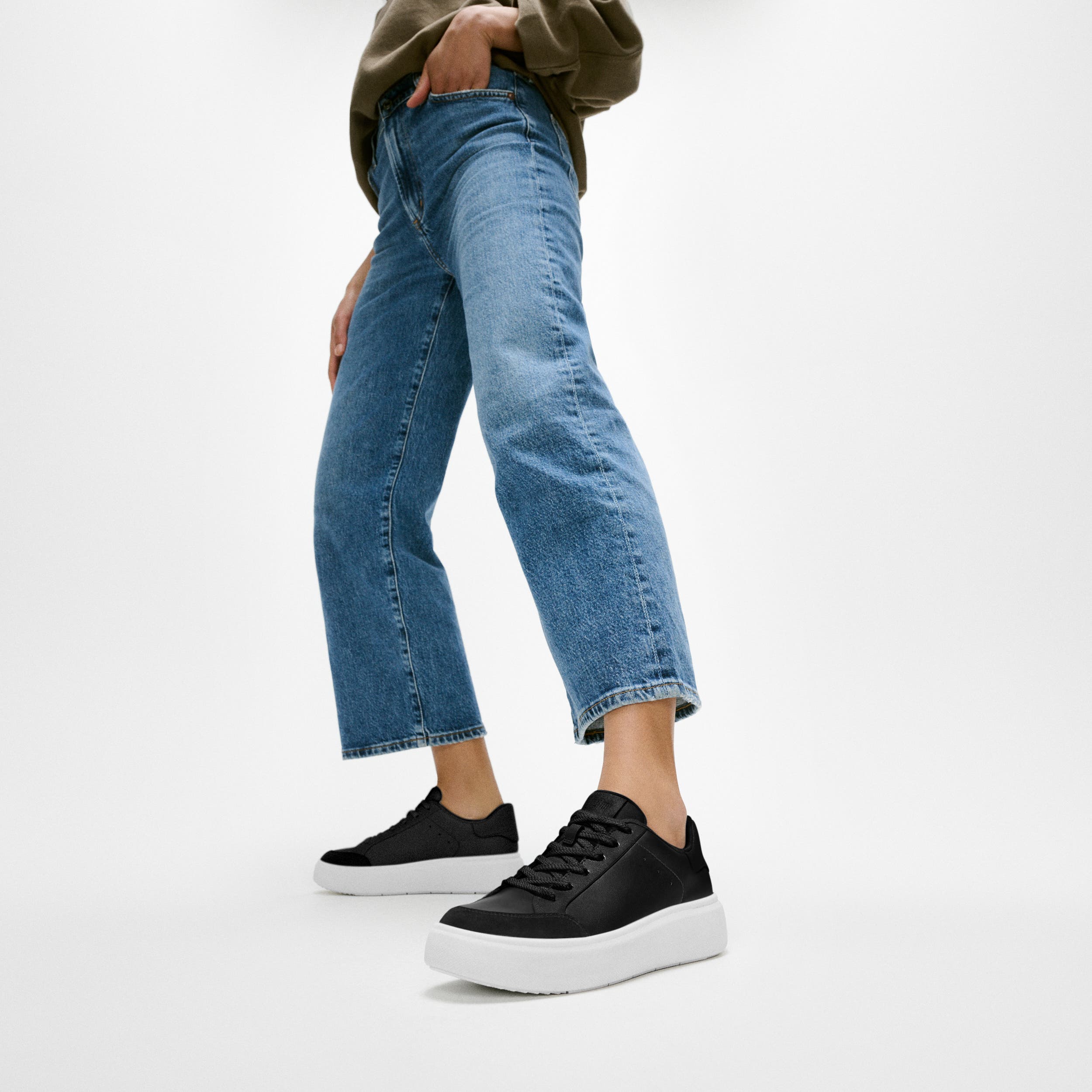 FitFlop RTG leather/suede sneakers, Alternate, color, Black