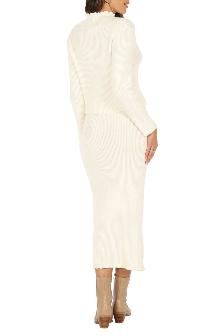 Payton Mock Neck Top & Maxi Skirt Rib Set, Alternate, color, WHITE