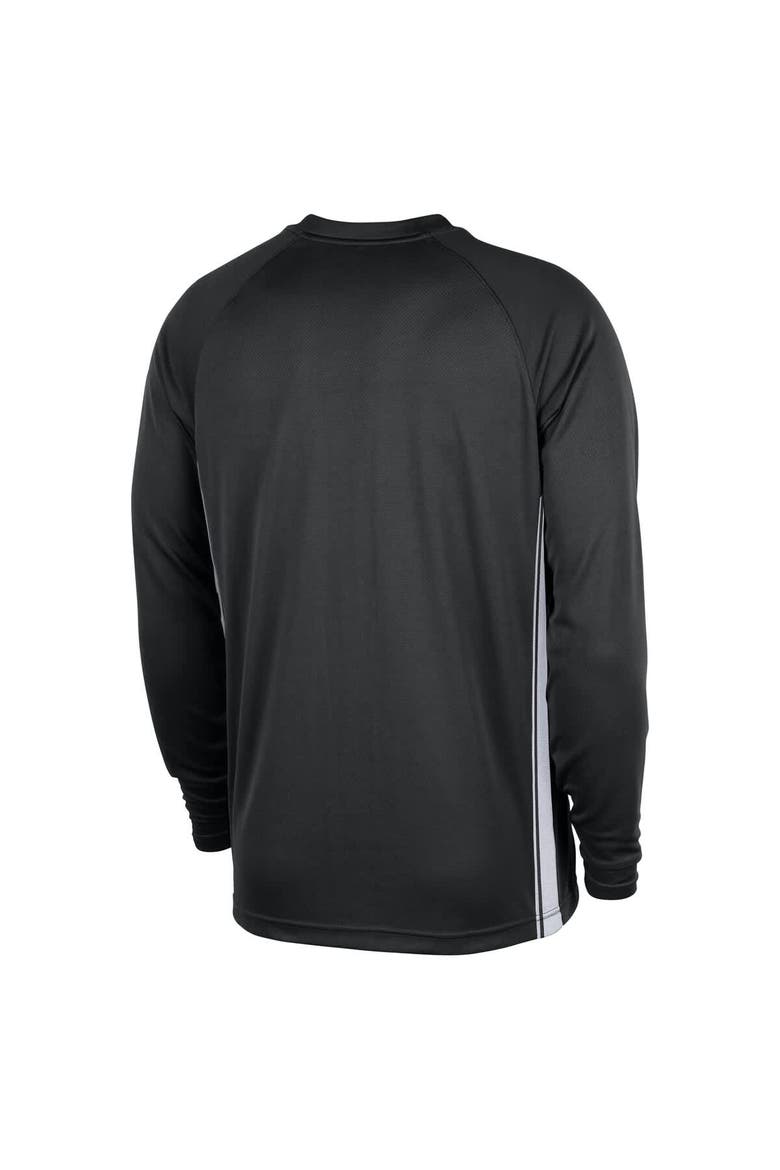 Men's Nike Black Brooklyn Nets 2025/26 Authentic Pre-Game Legend Dri-FIT Long Sleeve Shooting Shirt, Alternate, color, Black