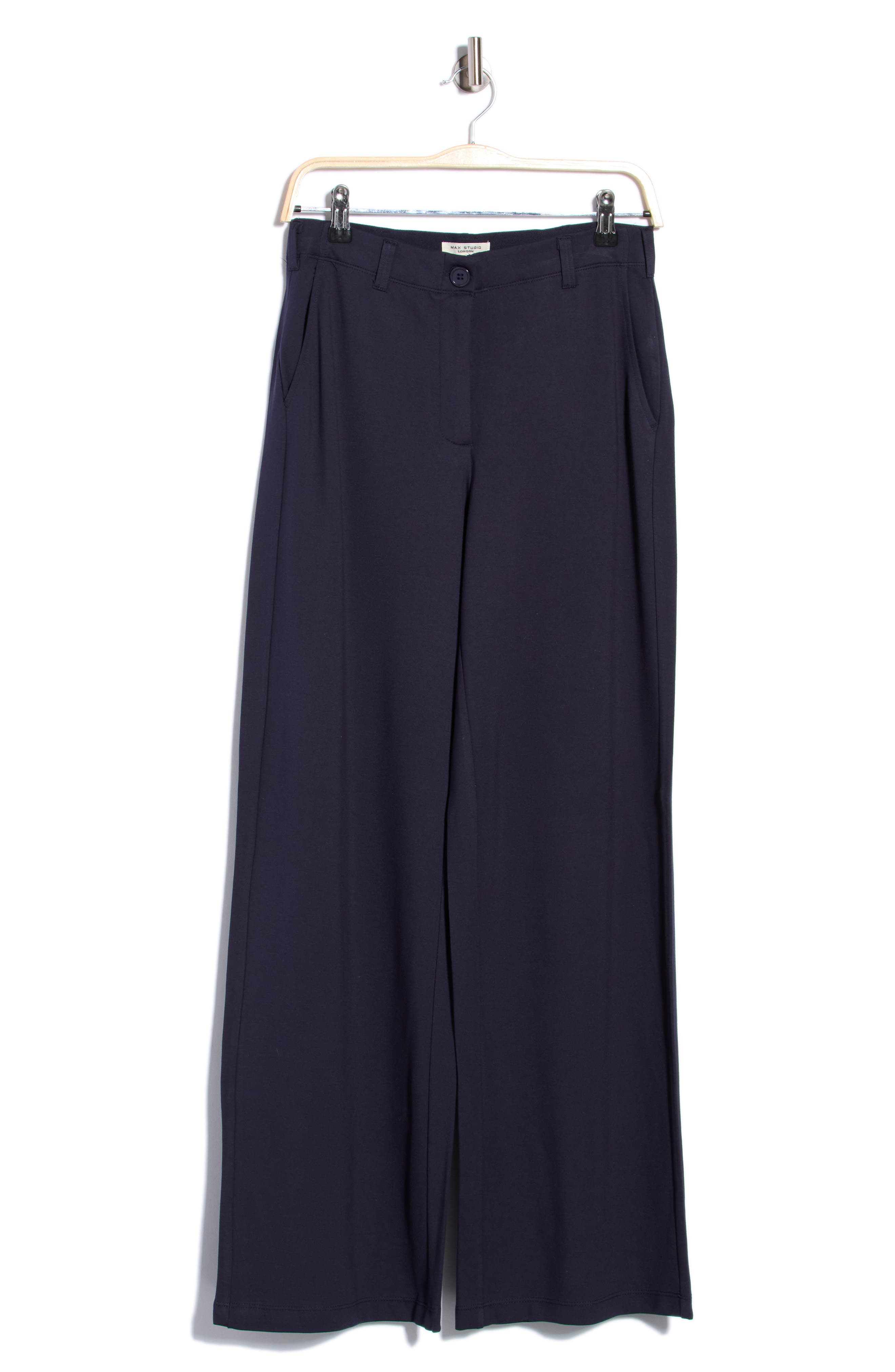 Button Front Wide Leg Trousers
