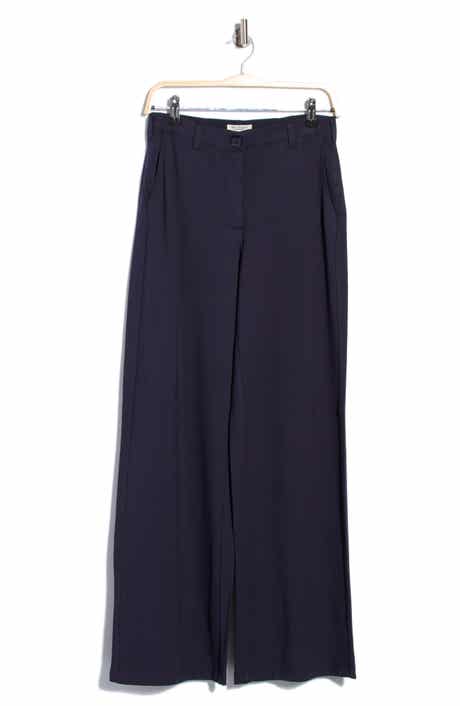 Button Front Wide Leg Trousers
