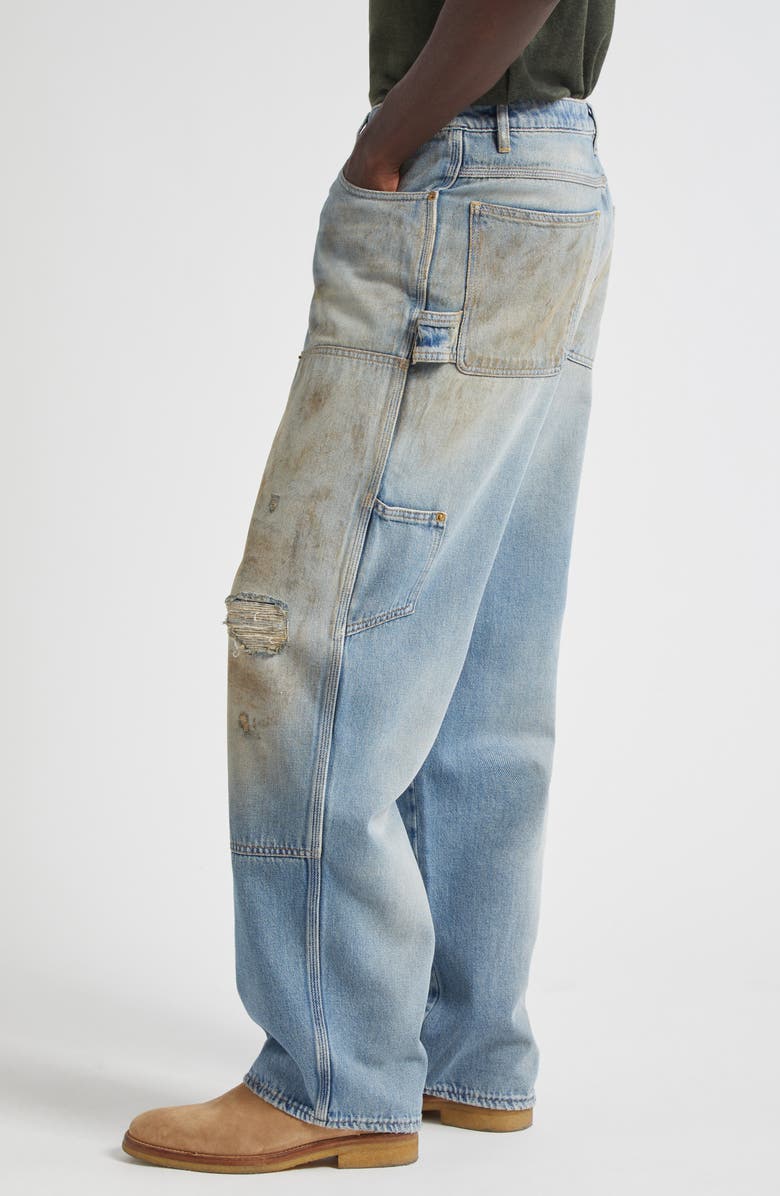 Golden Goose Journey Distressed Sandwashed Carpenter Jeans, Alternate, color, Light Blue