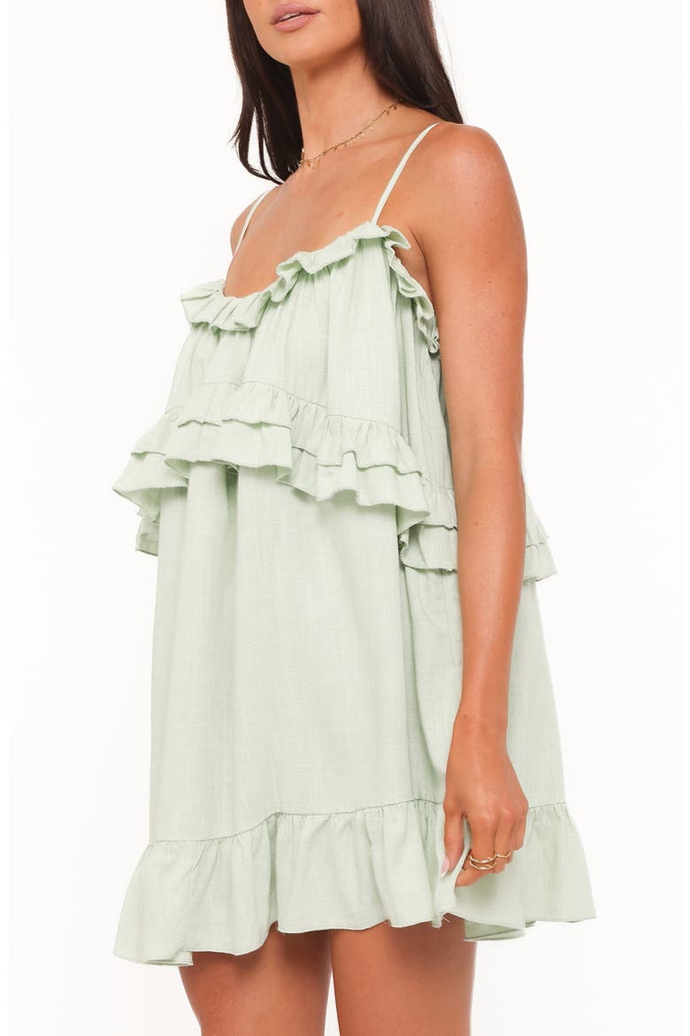 Angie Ruffle Sleeveless Minidress, Alternate, color, JADE