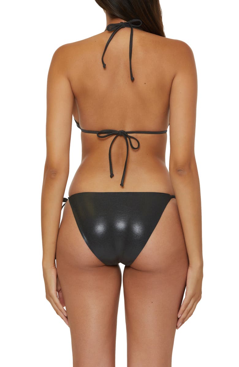 Becca Liquid Metal Triangle Bikini Top, Alternate, color, Black