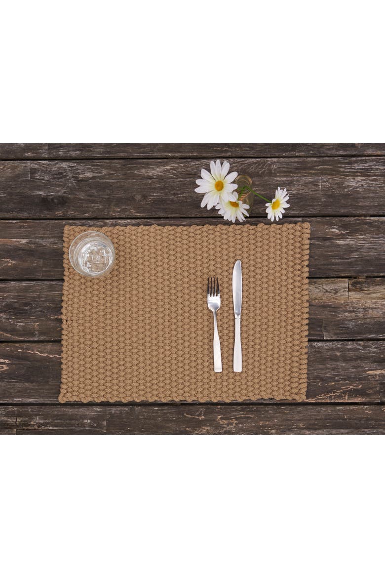 Braided Rope Placemats Sets of 6 Collection, Alternate, color, Beige