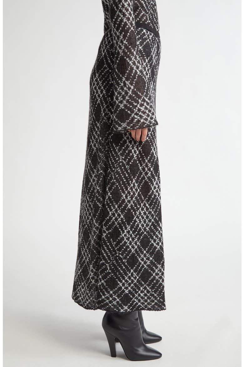 Plaid Knit Maxi Skirt, Alternate, color, BLACK MULTI