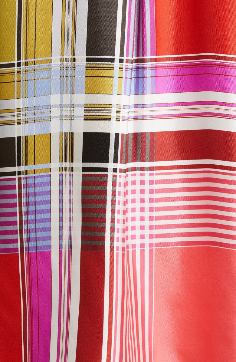 St. John Collection Madras Plaid Silk Twill Blouse, Alternate, color,