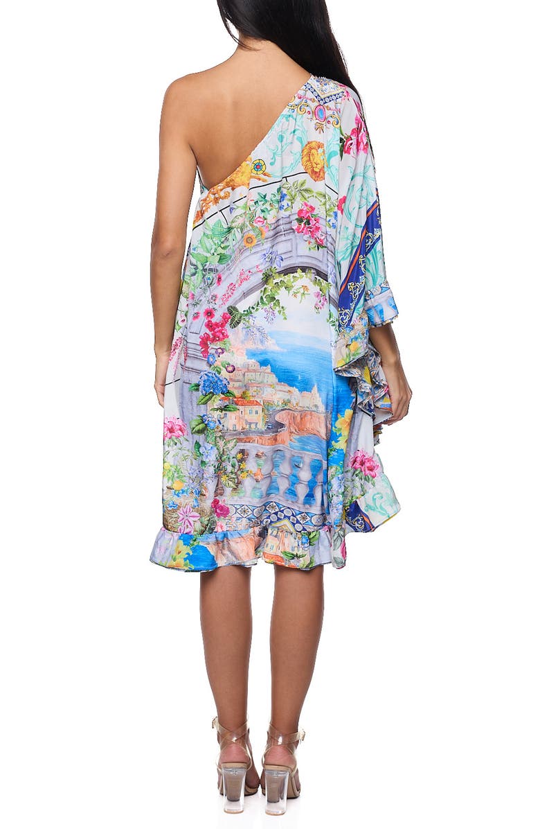 RANEES One-Shoulder Ruffle Dress, Alternate, color, Blue