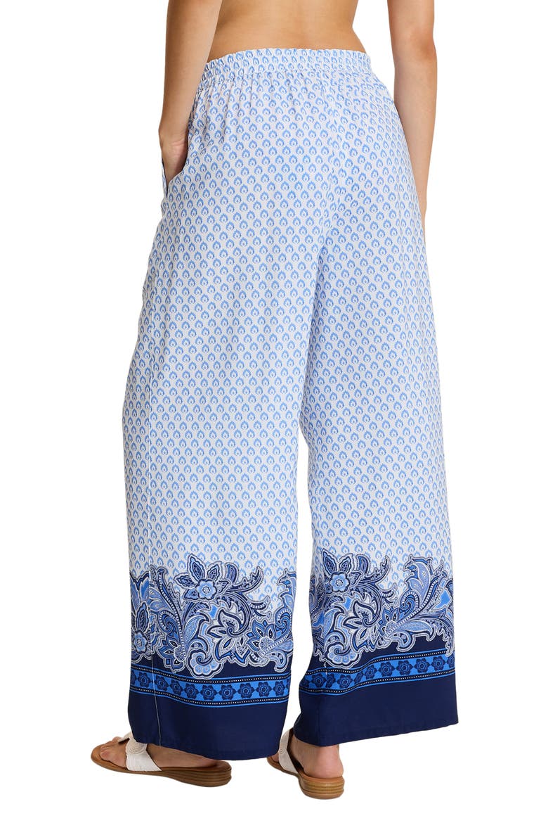 Paisley Daze Cover-Up Beach Pants, Alternate, color, PARADISO BLU