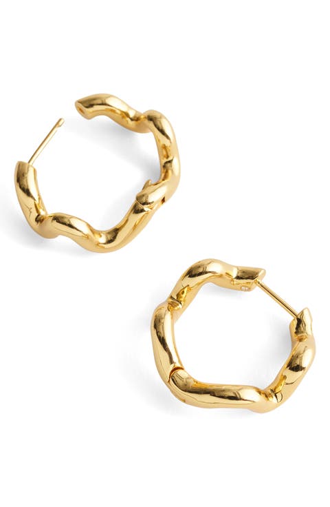 Demi Fine Wavy Double Hoop Huggie Earrings