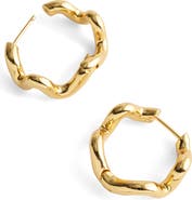Madewell Demi Fine Wavy Double Hoop Huggie Earrings