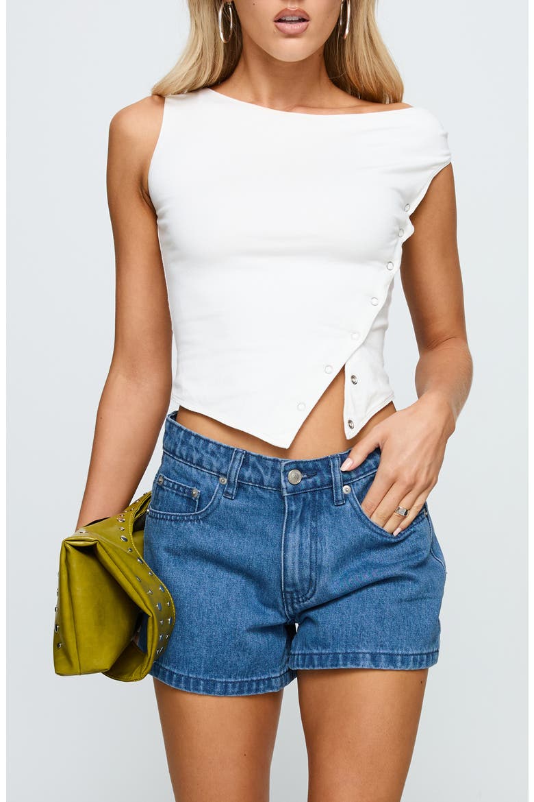 Saratoga Low Rise Relaxed Denim Shorts, Main, color, MID BLUE WASH