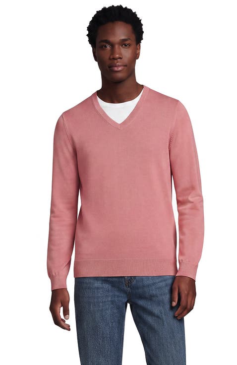 Fine Gauge Cotton V-neck Sweater