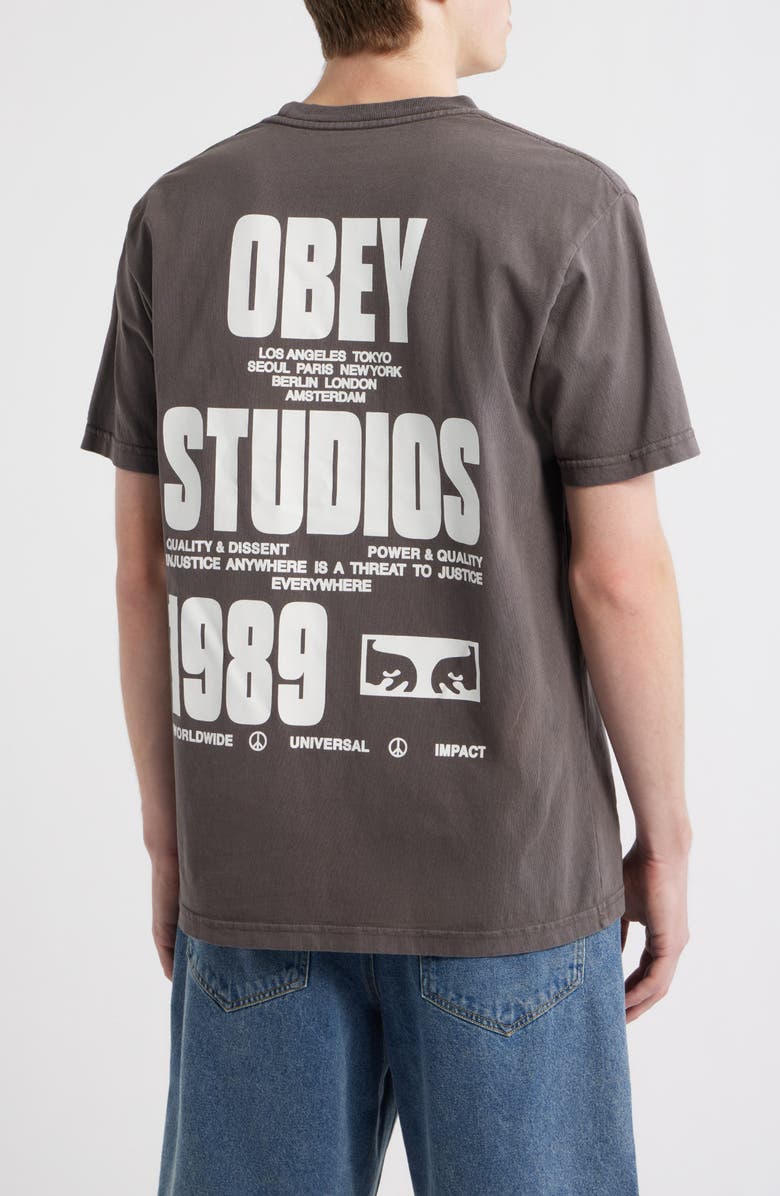 Obey Stamped Graphic T-Shirt, Alternate, color, Pigment Dusty Black