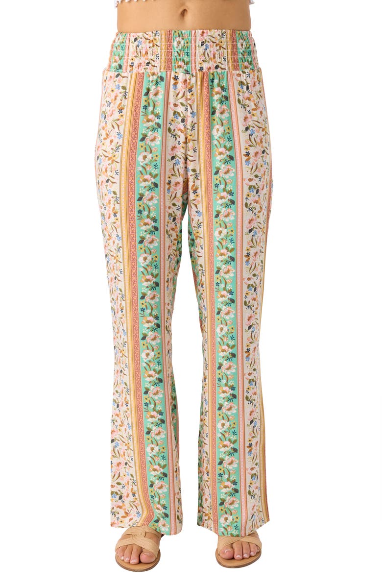 O'Neill Jonie Cora Floral Wide Leg Pants, Main, color, Tapioca