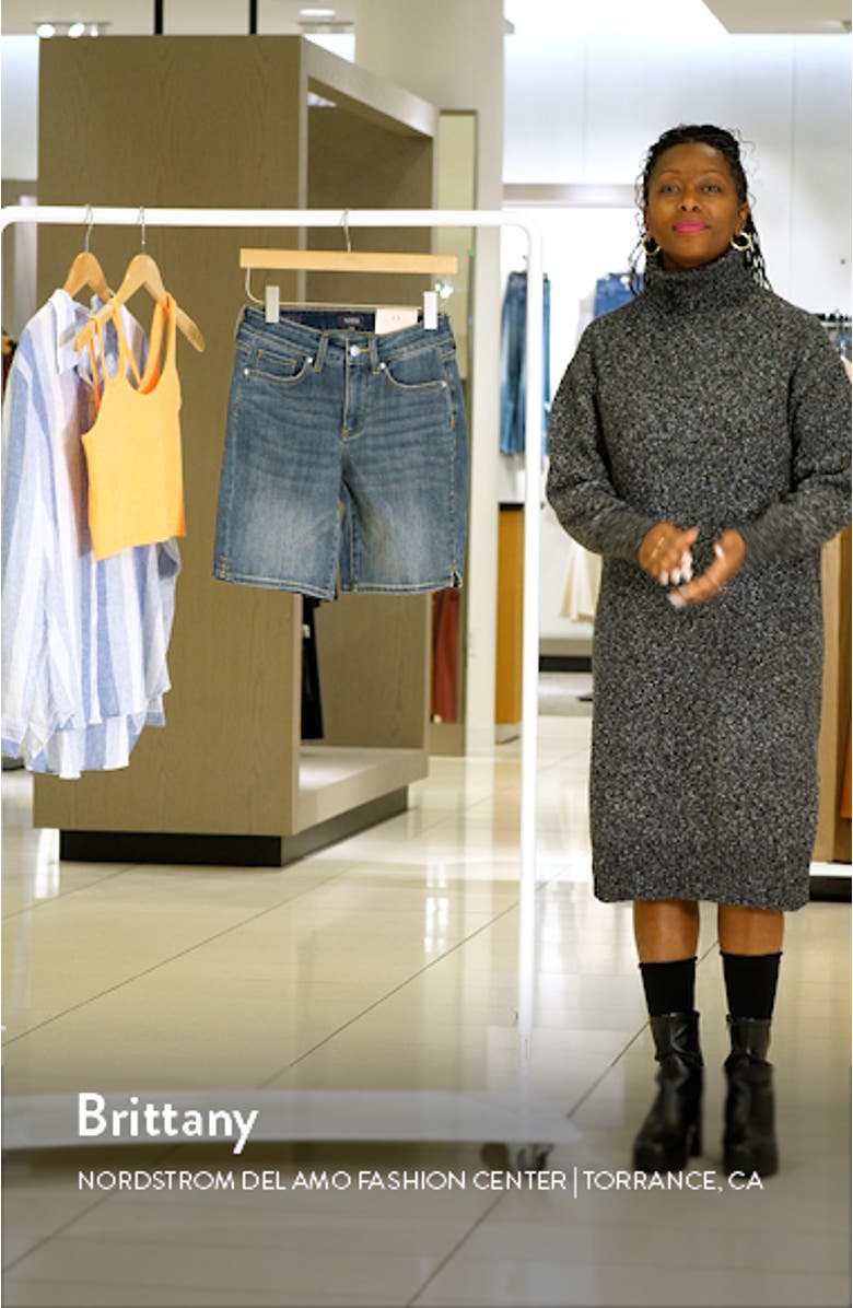 Ella Side Slit Denim Shorts, sales video thumbnail