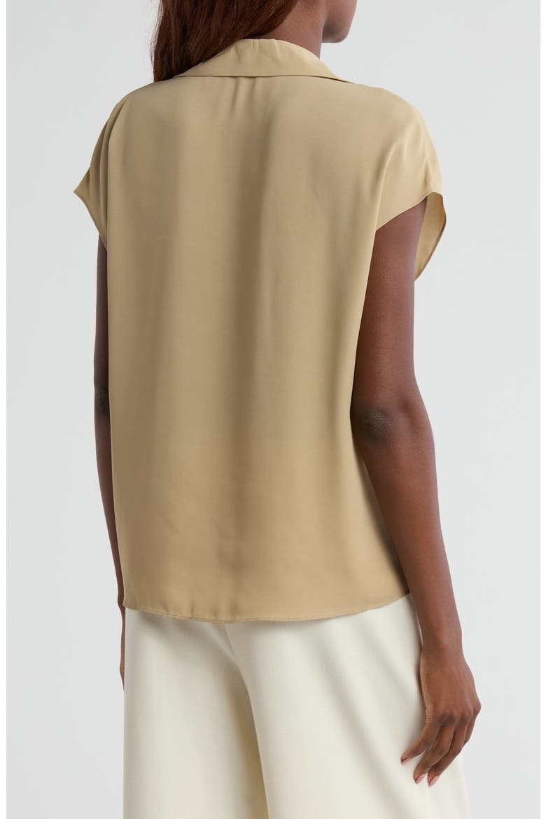 Cap Sleeve Button Front Top, Alternate, color, BEIGE STONE