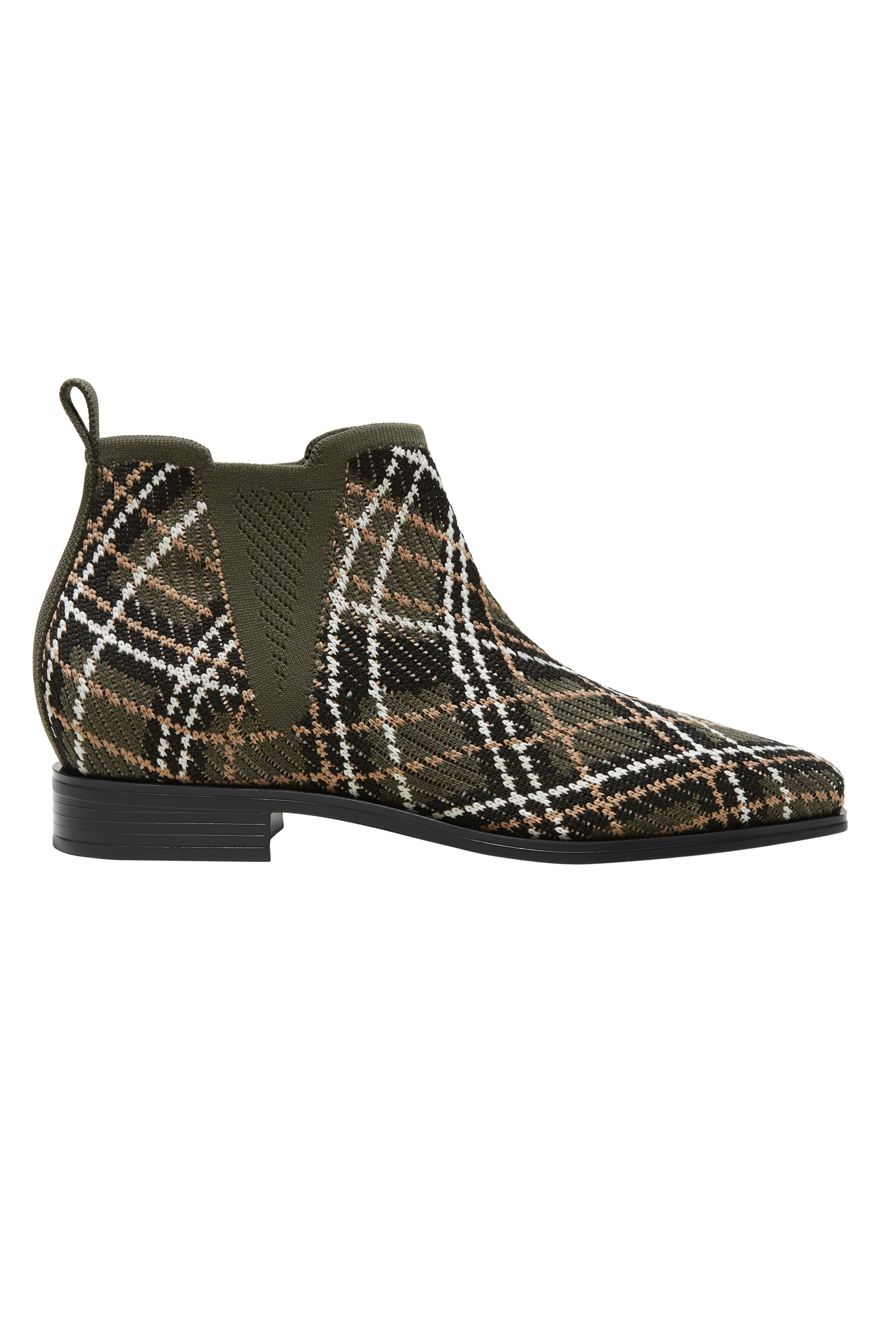 Ryan Slip-On Chelsea Boots, Alternate, color, Dark Olive Lined Plaid