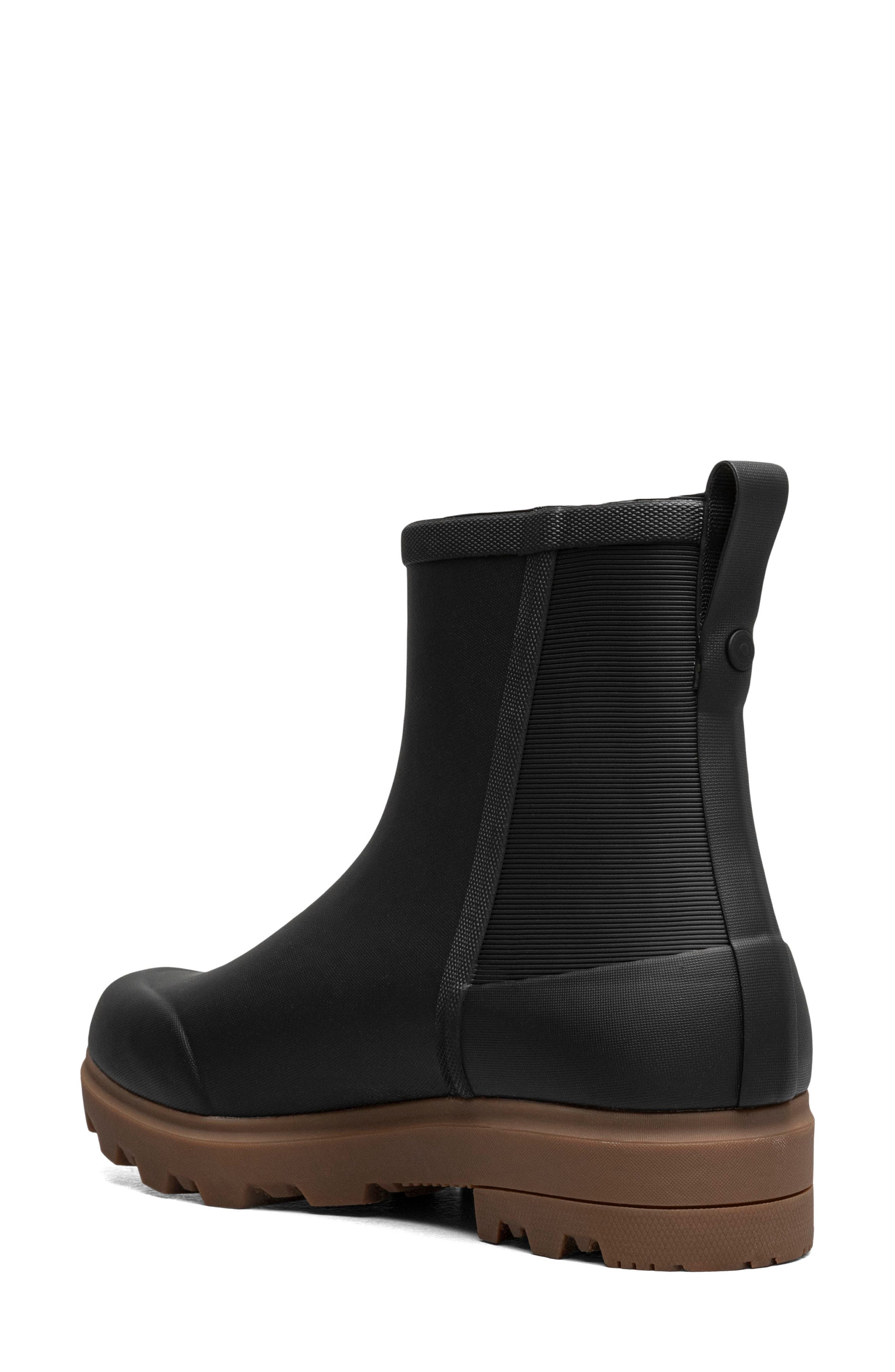 Bogs Holly Zip Waterproof Rain Boot, Alternate, color, Black