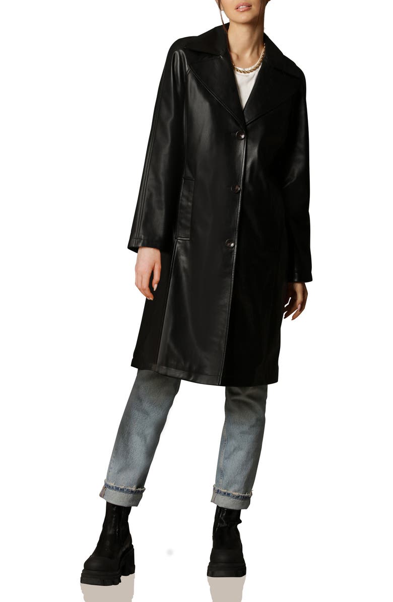 Avec Les Filles Faux Leather Topper Coat, Main, color,