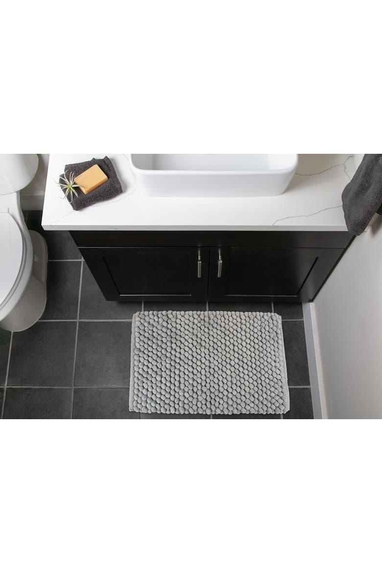 Microfiber Chenille Bath Mat Gray 17x24, Alternate, color, Gray