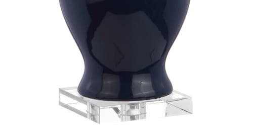 Jonathan Y Liberty 31in Ceramiccrystal Led Table Lamp In Navy/clear