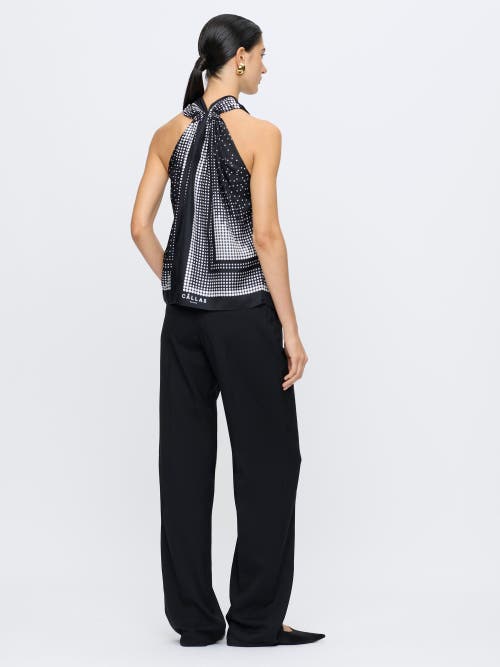 Callas Milano Jaranda Polka Dot Silk Halter Blouse