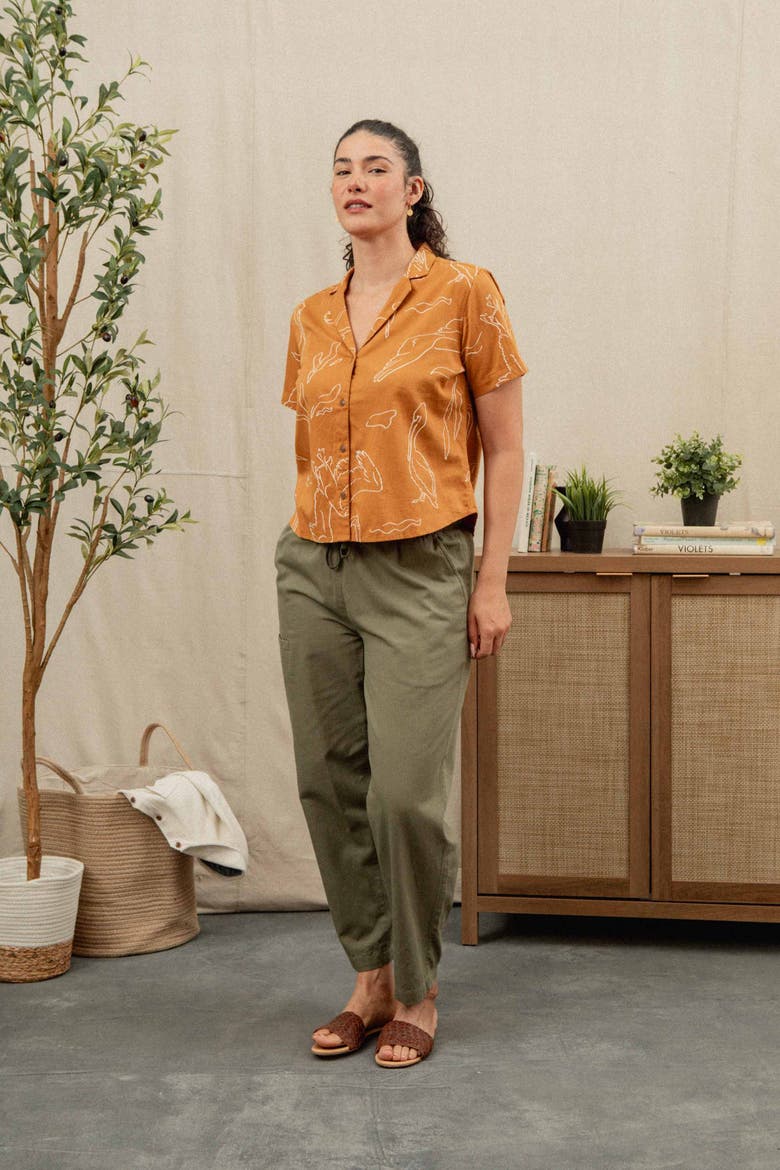 Mila Cropped Shirt, Alternate, color, Shoreflight