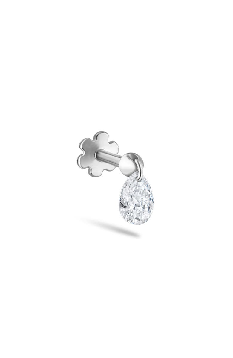 MARIA TASH Single Floating Pear Diamond Charm Threaded Stud Earring, Main, color, 