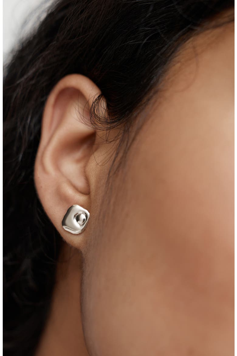 Amaia Sterling Silver Stud Earrings, Alternate, color, STERLING SILVER
