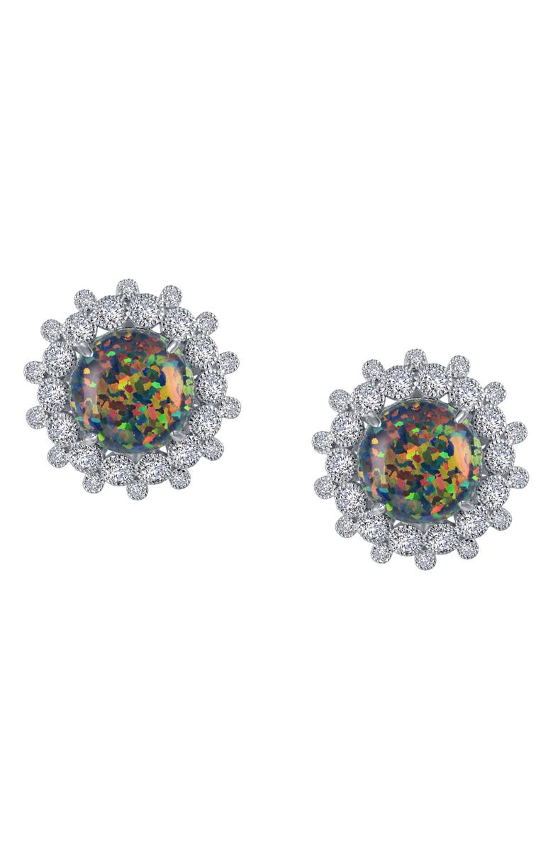 Lafonn Art Deco Stud Earrings, Main, color, Black Opal