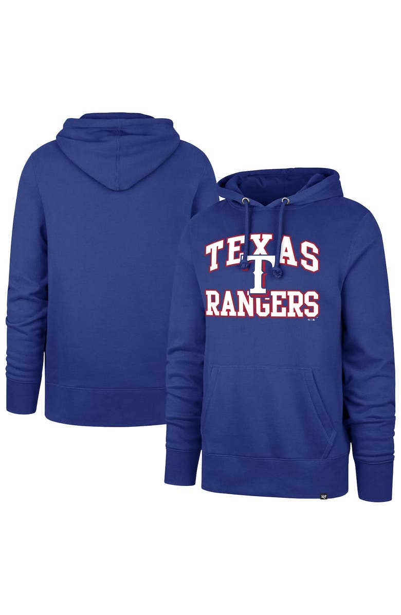 '47 Men's '47  Royal Texas Rangers Velocity Headline Pullover Hoodie, Main, color, Royal