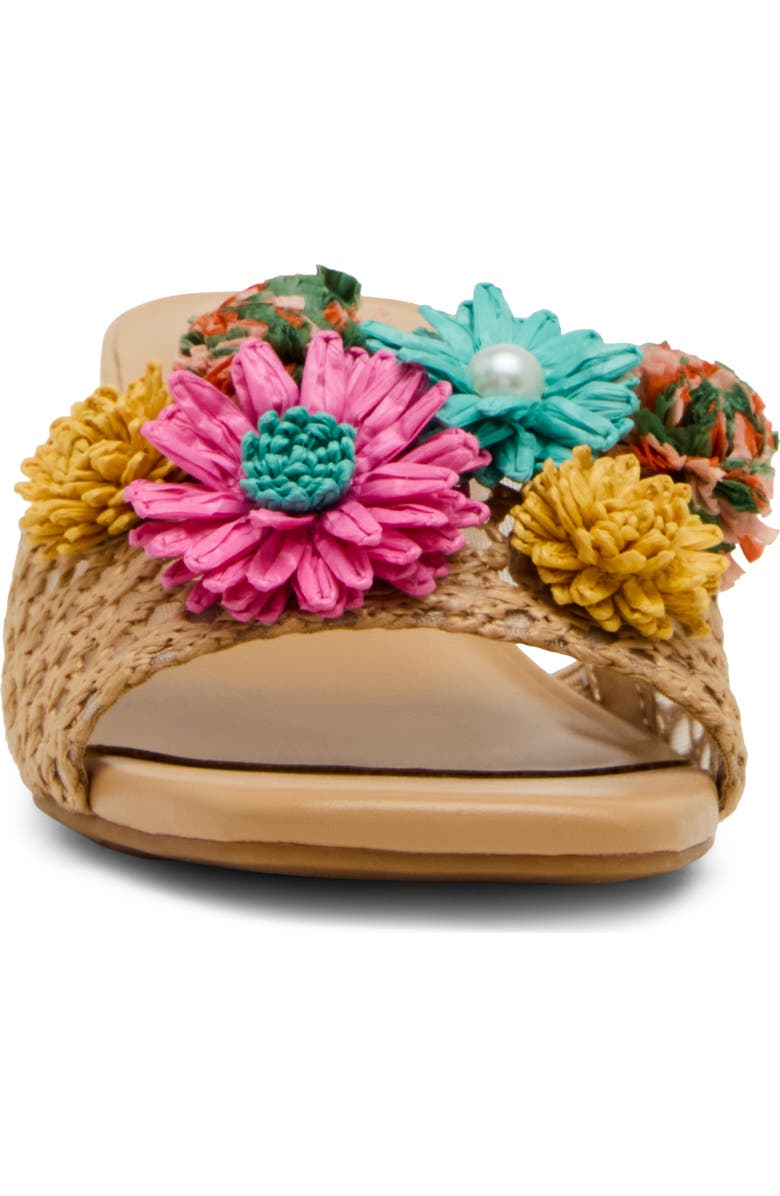 Anne Klein Dia Straw Flower Slide Sandal, Alternate, color, Multicolor
