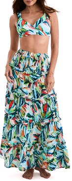 Mimi Flamingo Reef Print Convertible Maxi Skirt