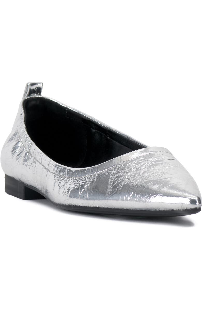 Vince Camuto Ashleah Pointed Toe Flat, Main, color, Silver