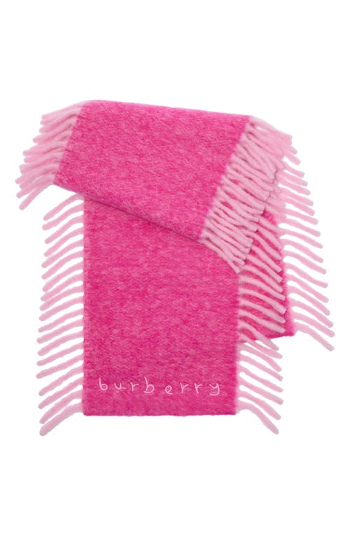 Burberry Happy Alpaca Blend Fringe Scarf In Pink