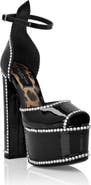 PHILIPP PLEIN Patent Leather Platform Sandals Hi-Heels Women