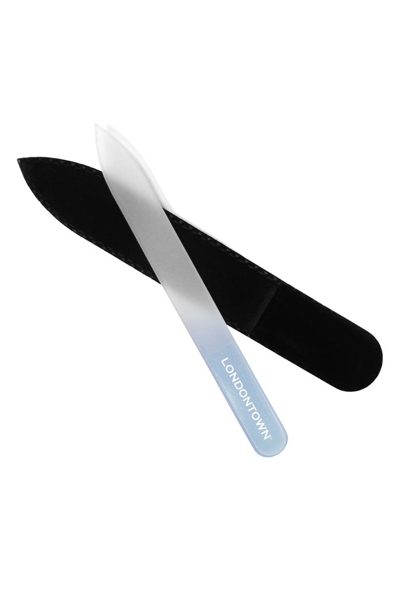 Londontown Blue Chrome Glass Nail File, Main, color, Blue Chrome