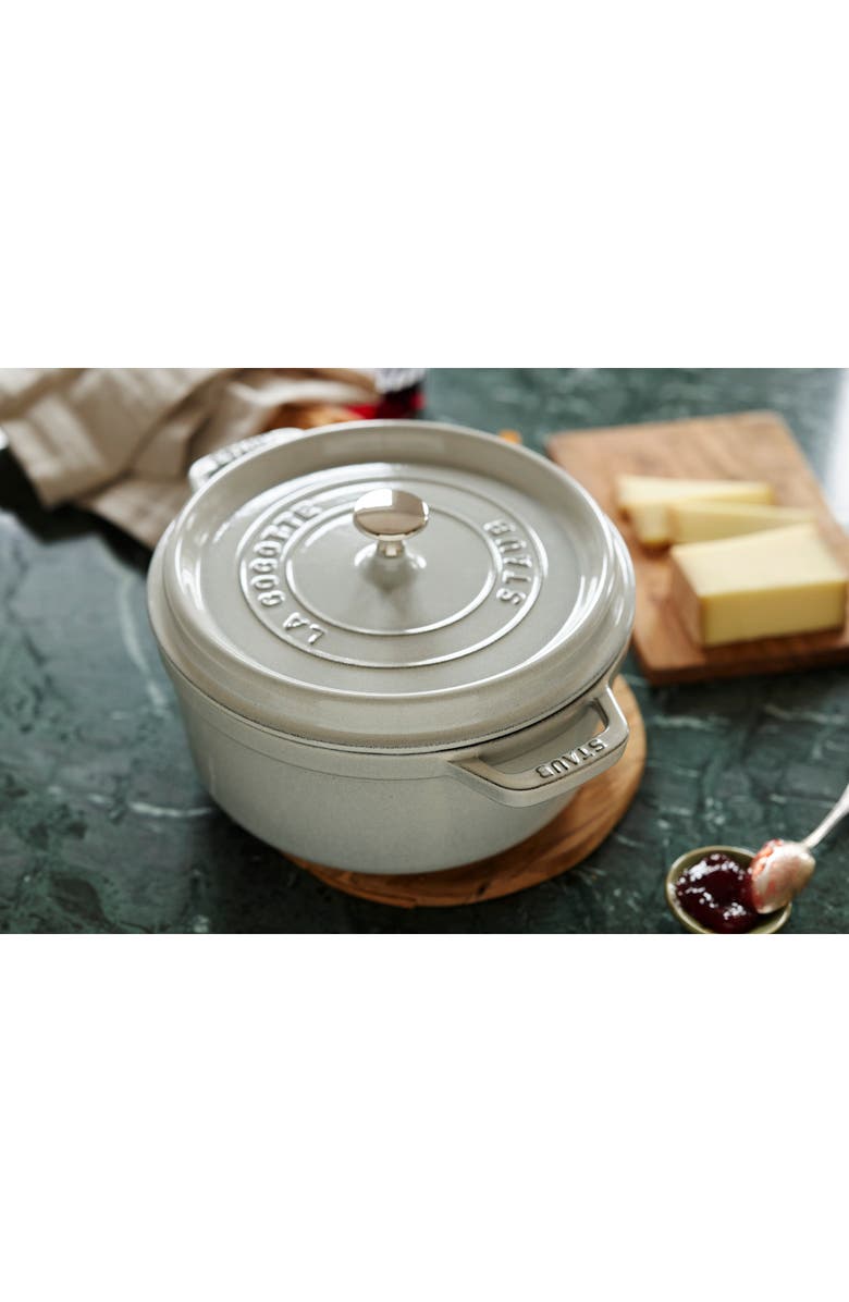 Staub 4-Quart Enameled Cast Iron Dutch Oven, Alternate, color, White Truffle