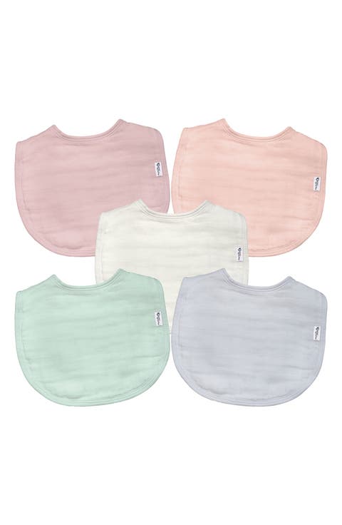 5-Pack Organic Cotton Muslin Baby Bibs