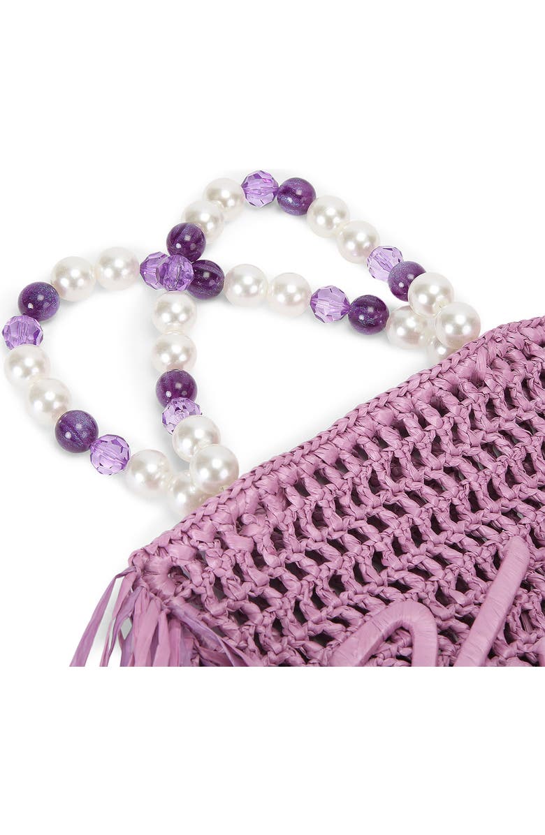 Kurt Geiger London Mini Raffia Fringe Tote, Alternate, color, Light/ Pastel Purple