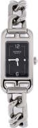 Pre-Owned Hermes Nantucket Quartz Watch Stainless Steel with Aventurine Dial and Diamond Markers 17