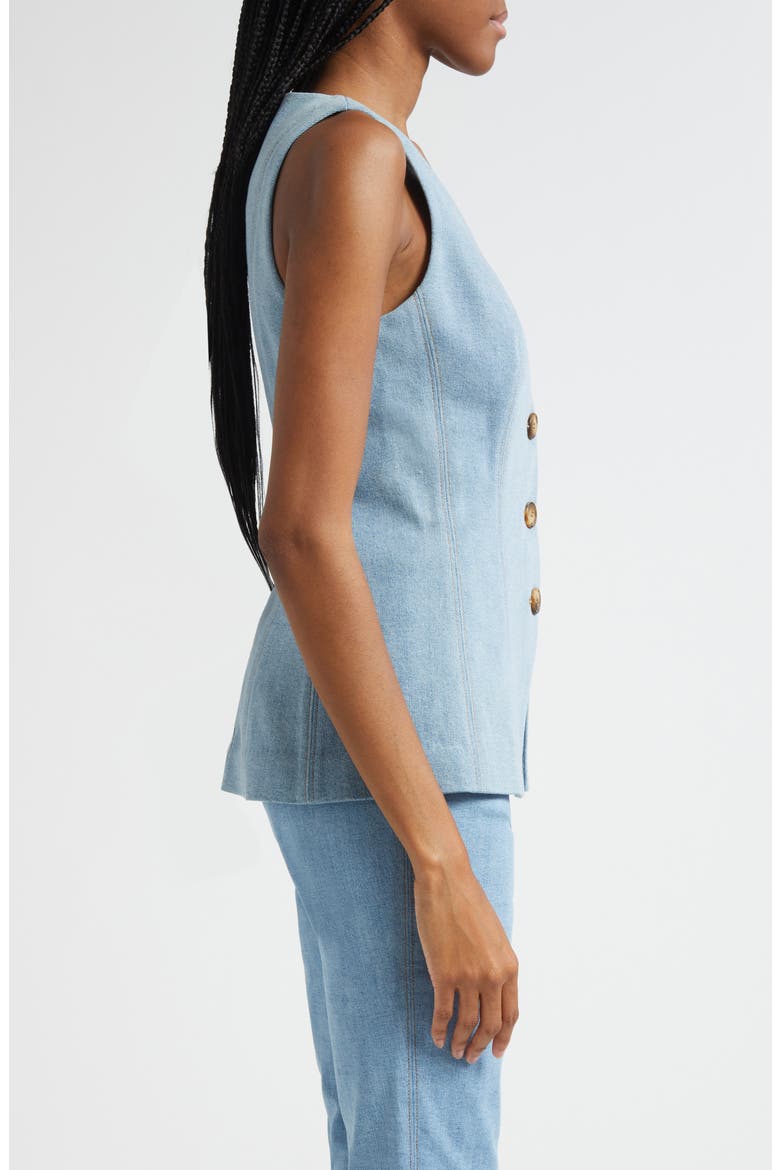 Avalina Denim Vest, Alternate, color, BLUE MIRAGE