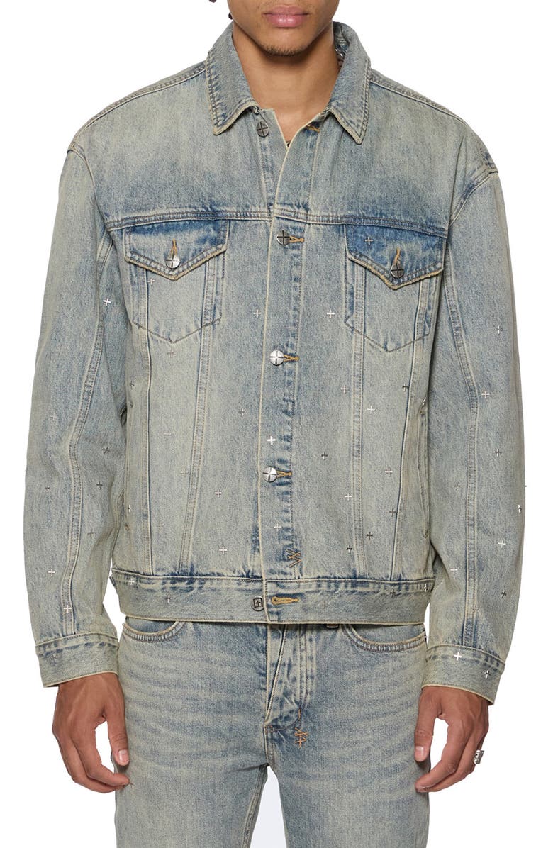 Ksubi Oh G Stagelight Metallic Denim Trucker Jacket, Main, color, 