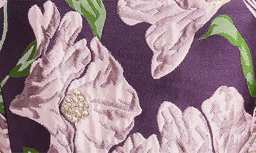 Lucy Paris Natalie Brocade Cocktail Minidress In Purple