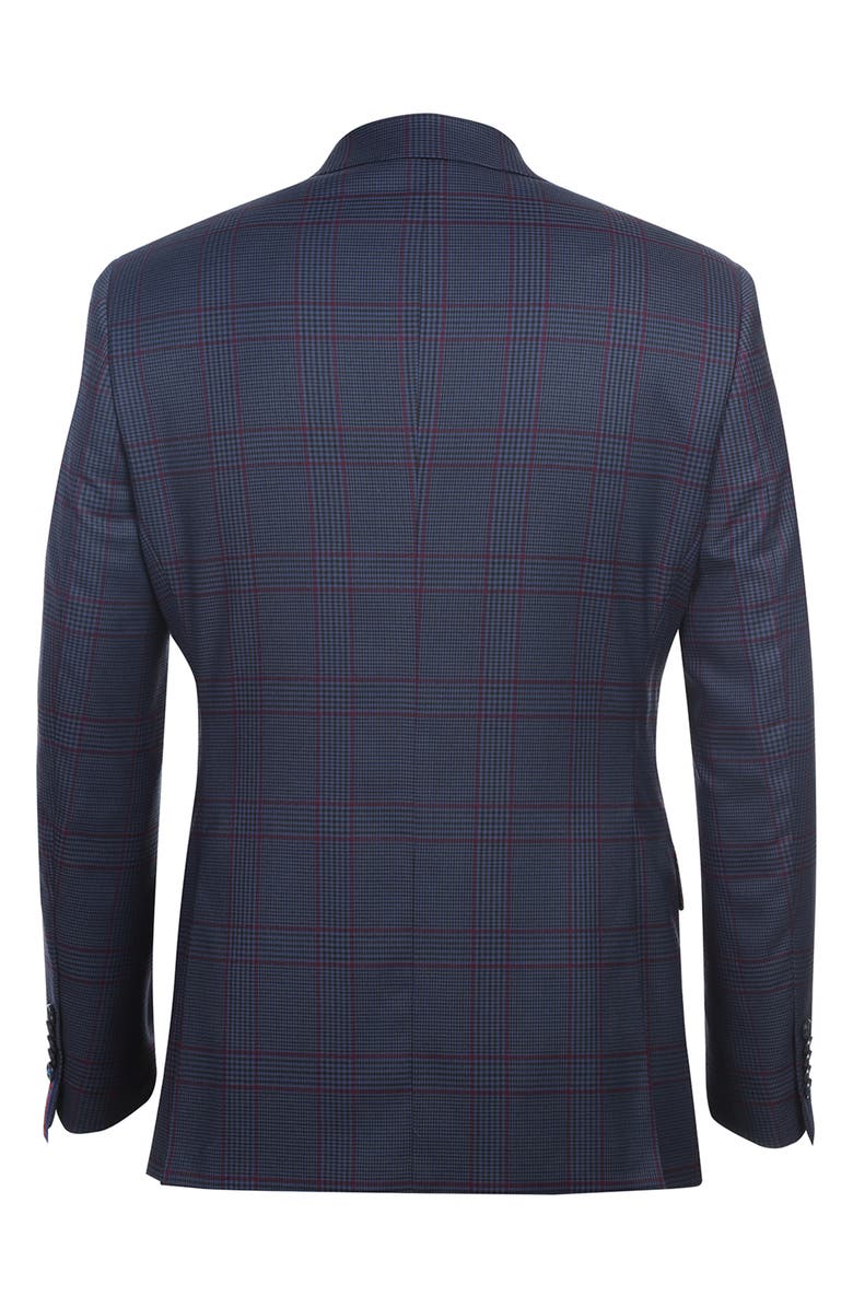 English Laundry Plaid Two Button Peak Lapel Suit, Alternate, color, Blue