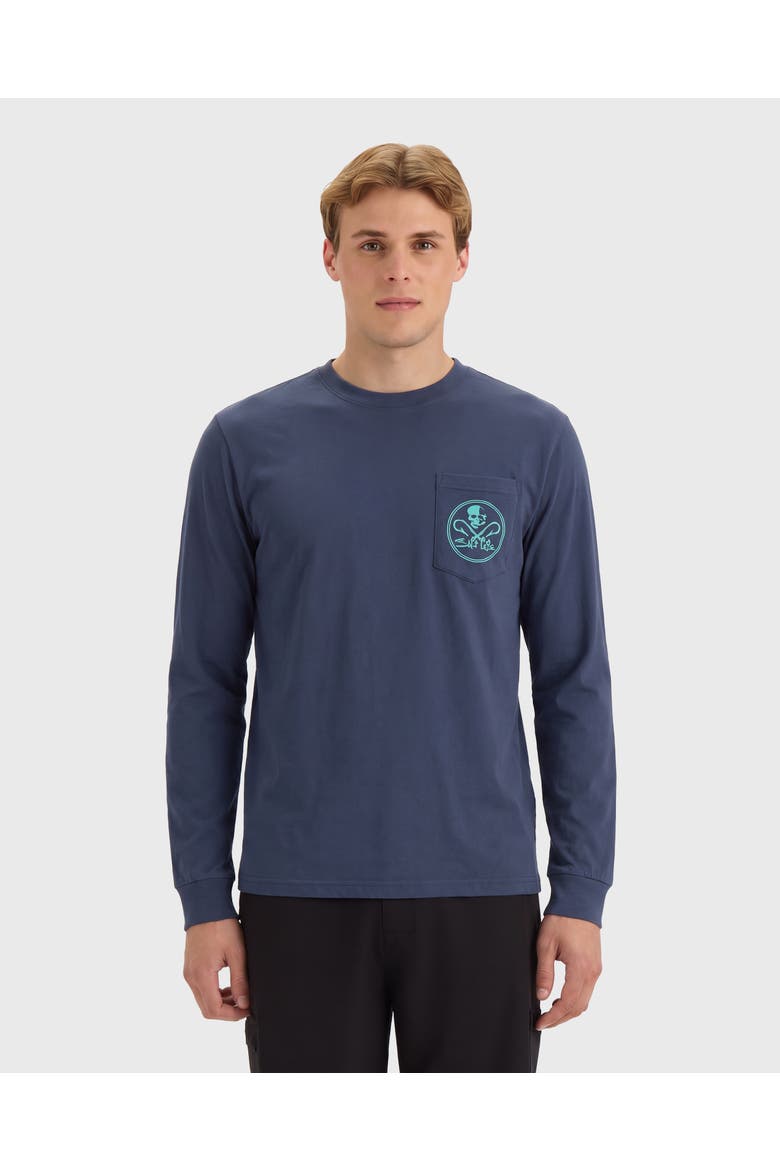 Skull and Hooks Long Sleeve Tee, Main, color, VINTAGE INDIGO