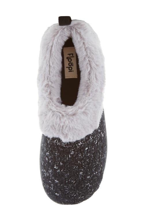 Floopi Knit Faux Fur Lined Slipper In Black